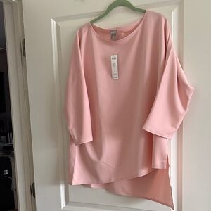 Chico's Soft Pink Asymmetrical Blouse 3/4 Sleeve